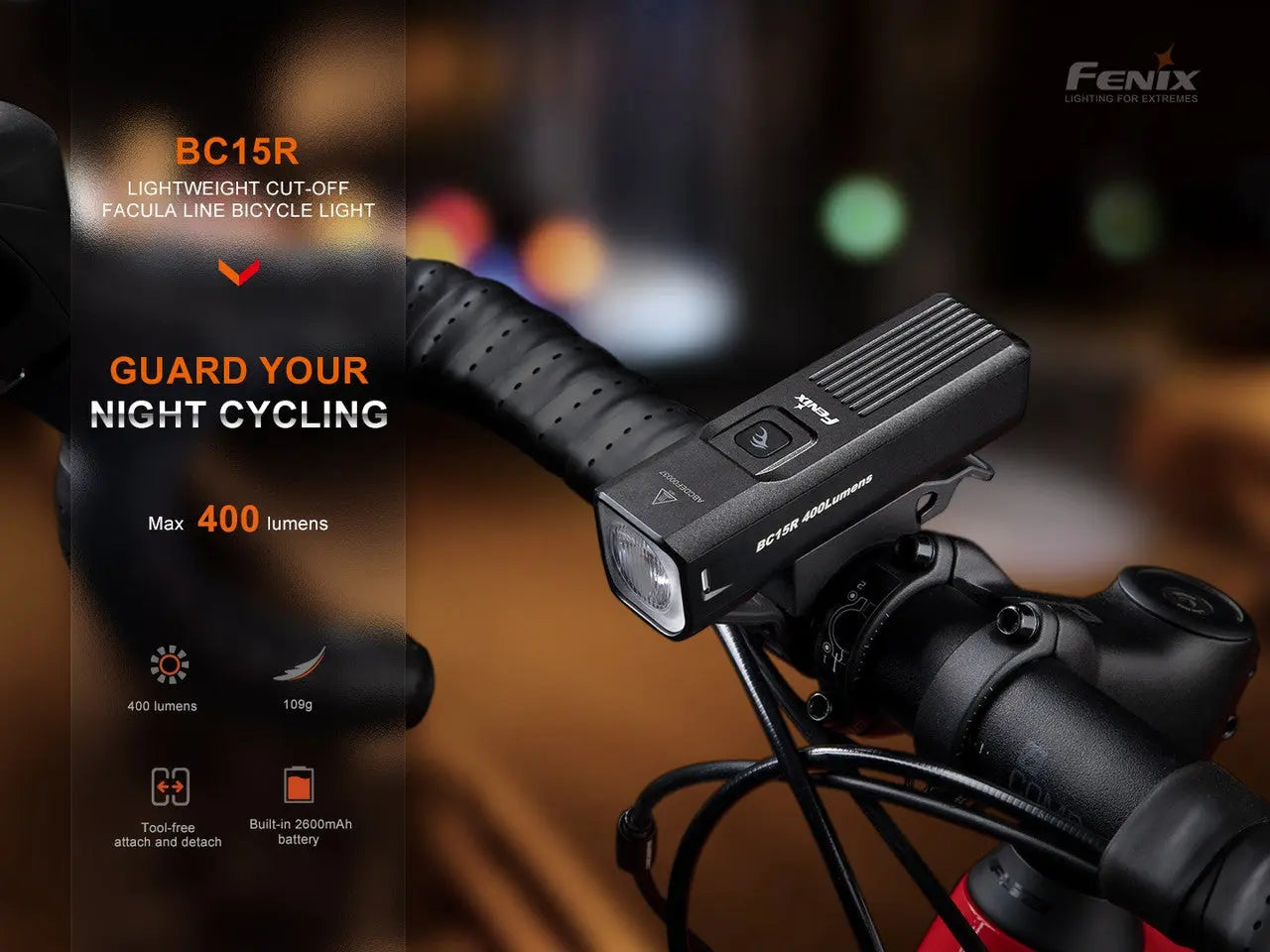 Fenix 400 Lumen Rechargeable Bike Light - F FX-BC15R Fenix