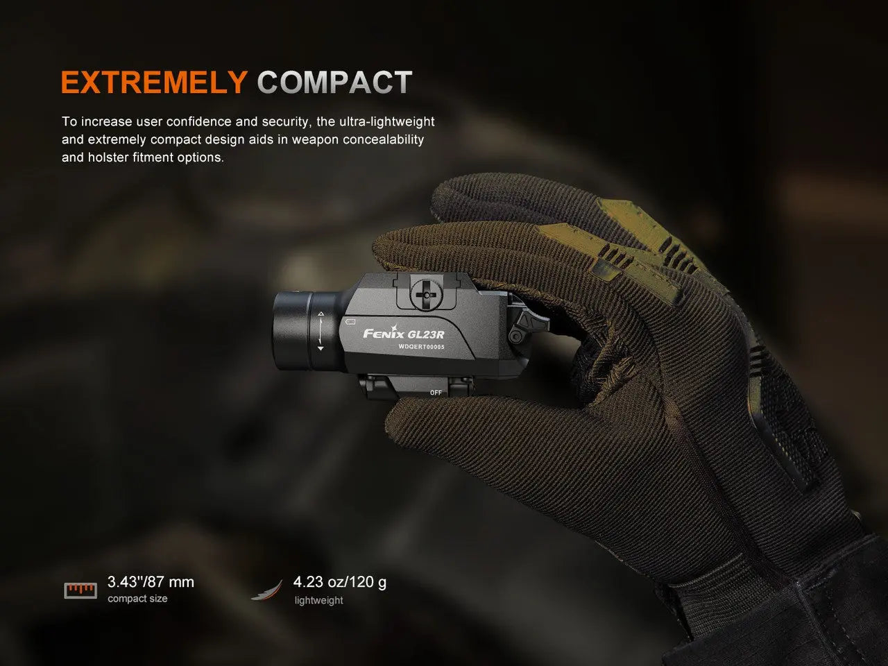 Fenix 1200 Lumen Rechargeable Pistol Light with Green Laser - F FX-GL23R Fenix