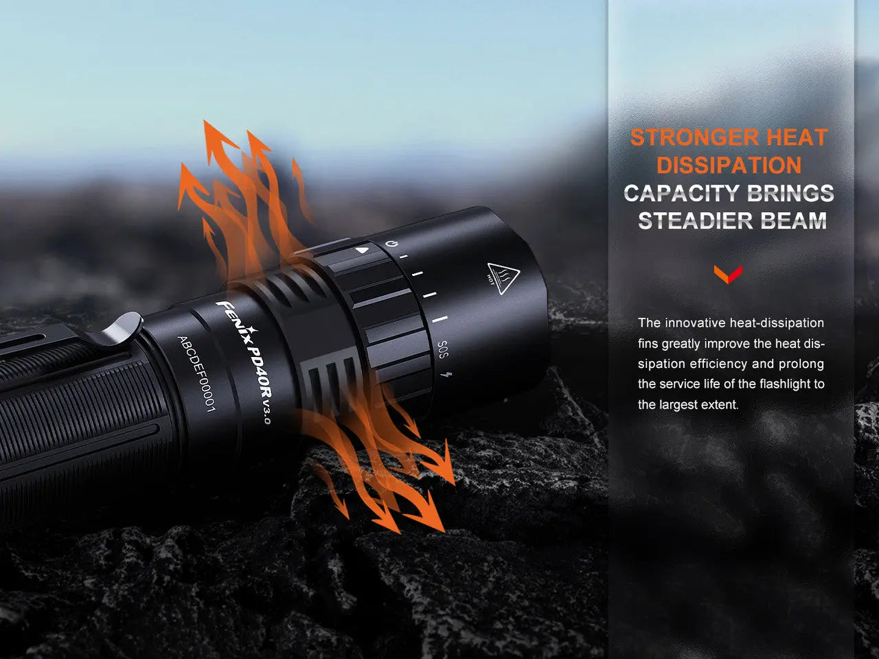 Fenix 3000 Lumen V3.0 Super Bright LED Rechargeable Flashlight - F FX-PD40RV3 Fenix