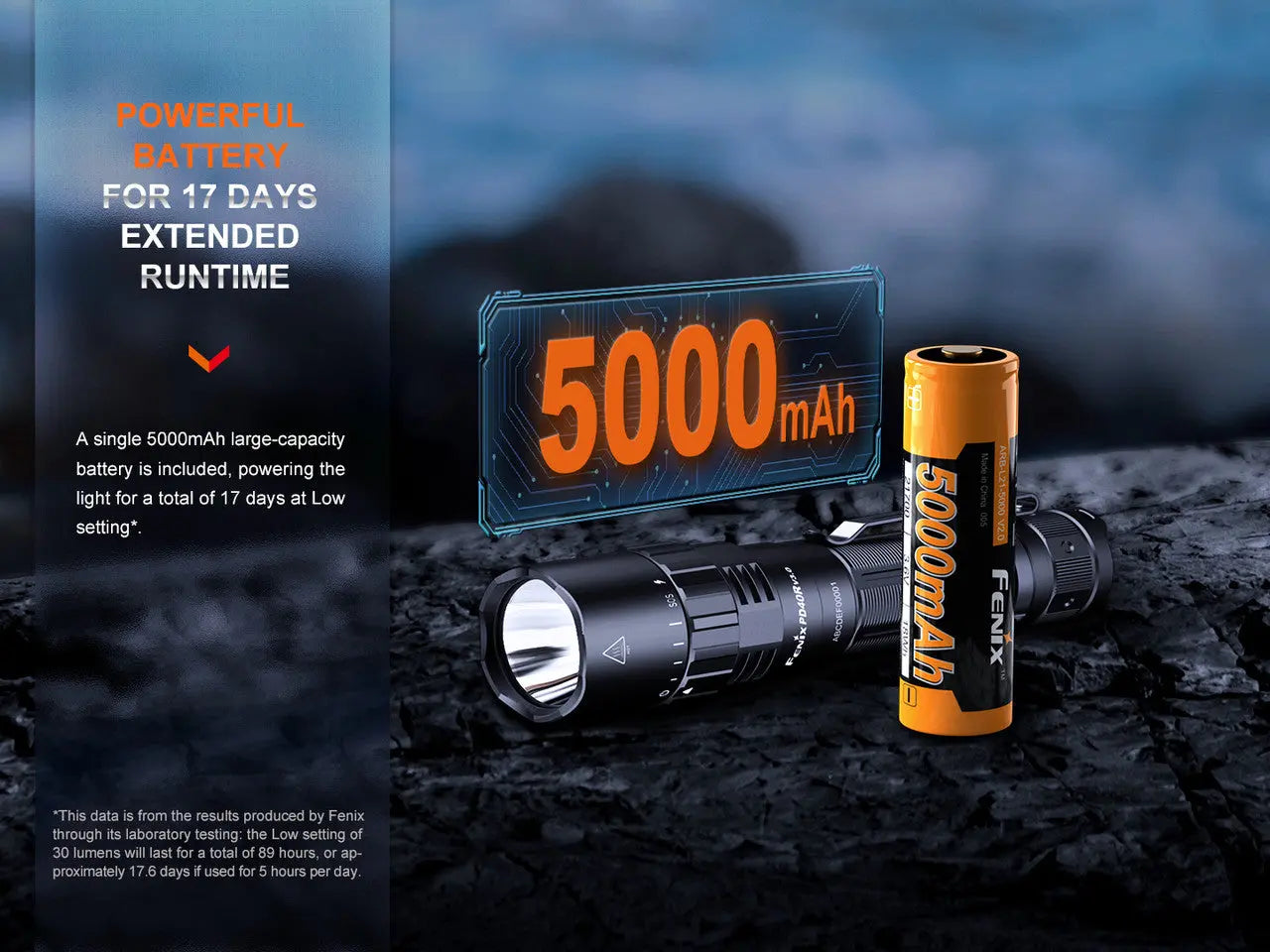 Fenix 3000 Lumen V3.0 Super Bright LED Rechargeable Flashlight - F FX-PD40RV3 Fenix