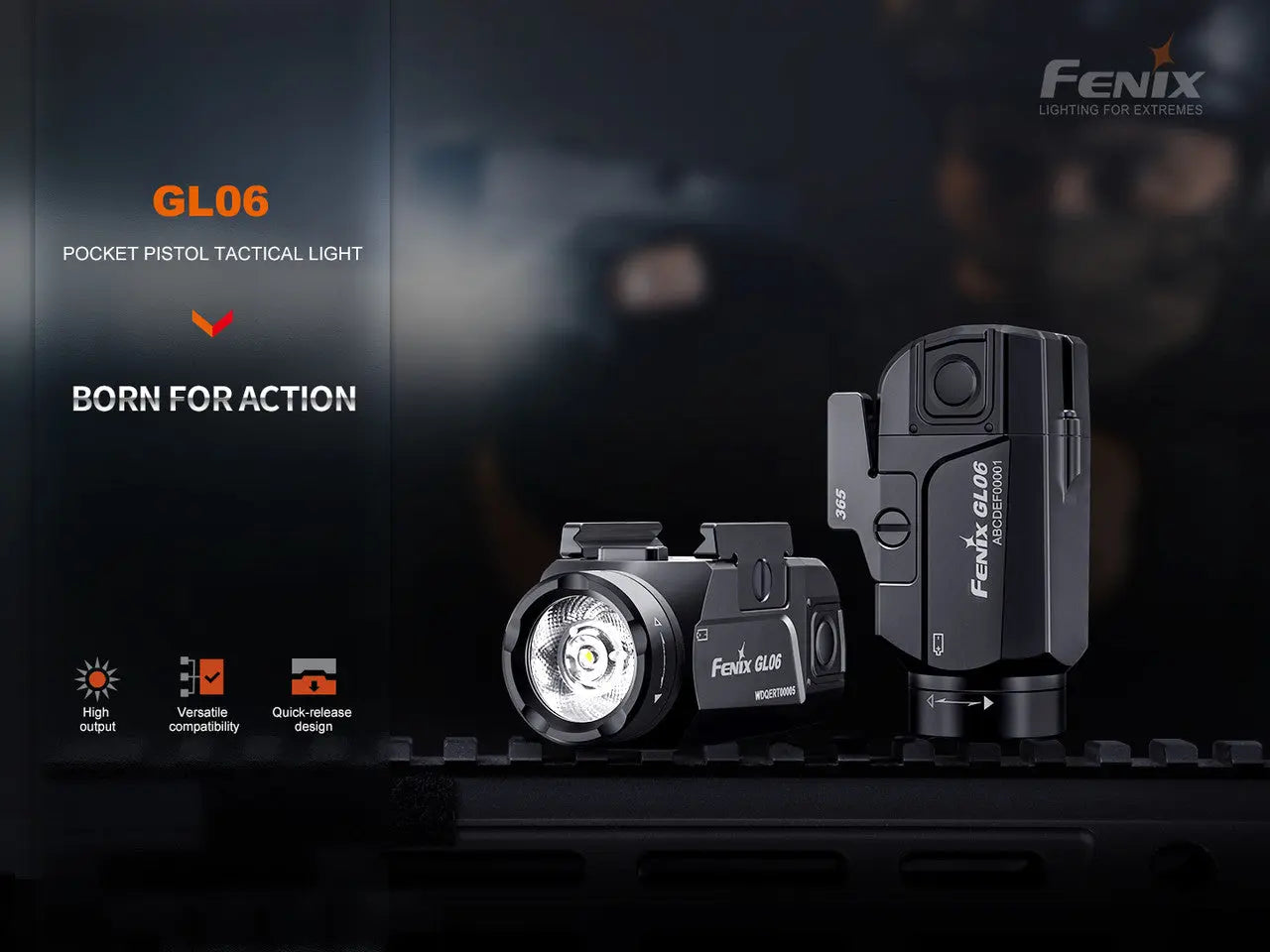Fenix 600 Lumen Tactical Pocket Pistol Light for Long Gun - F FX-GL06 Fenix