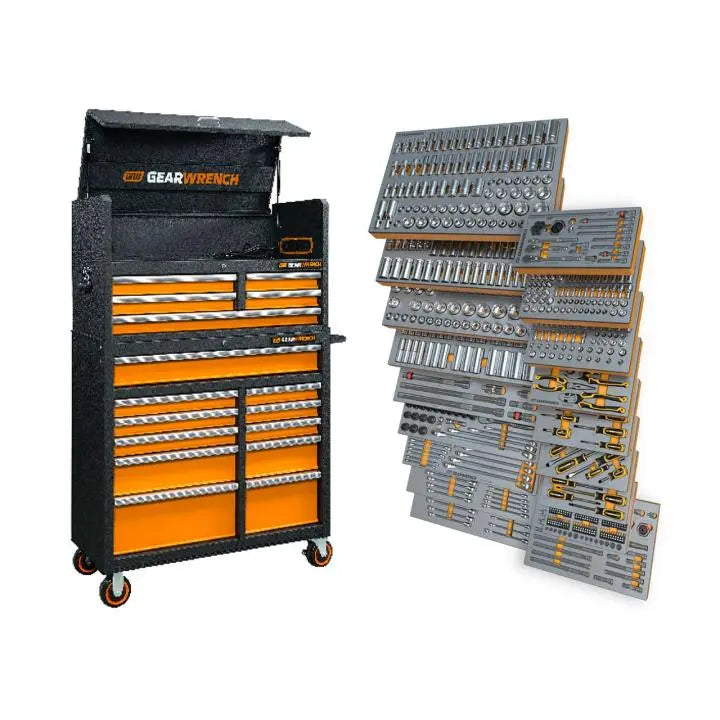 GEARWRENCH Set of 873 Mechanics Tools in Premium Modular Foam Trays with Tool Storage - GW MEGAMOD873 Mechanics Tool Set GEARWRENCH