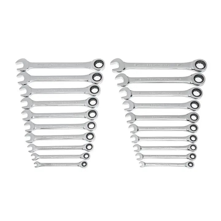 GEARWRENCH Set of 20 72-Tooth SAE/Metric Ratcheting Combination Wrenches - GW 35720-06 Wrench Set GEARWRENCH