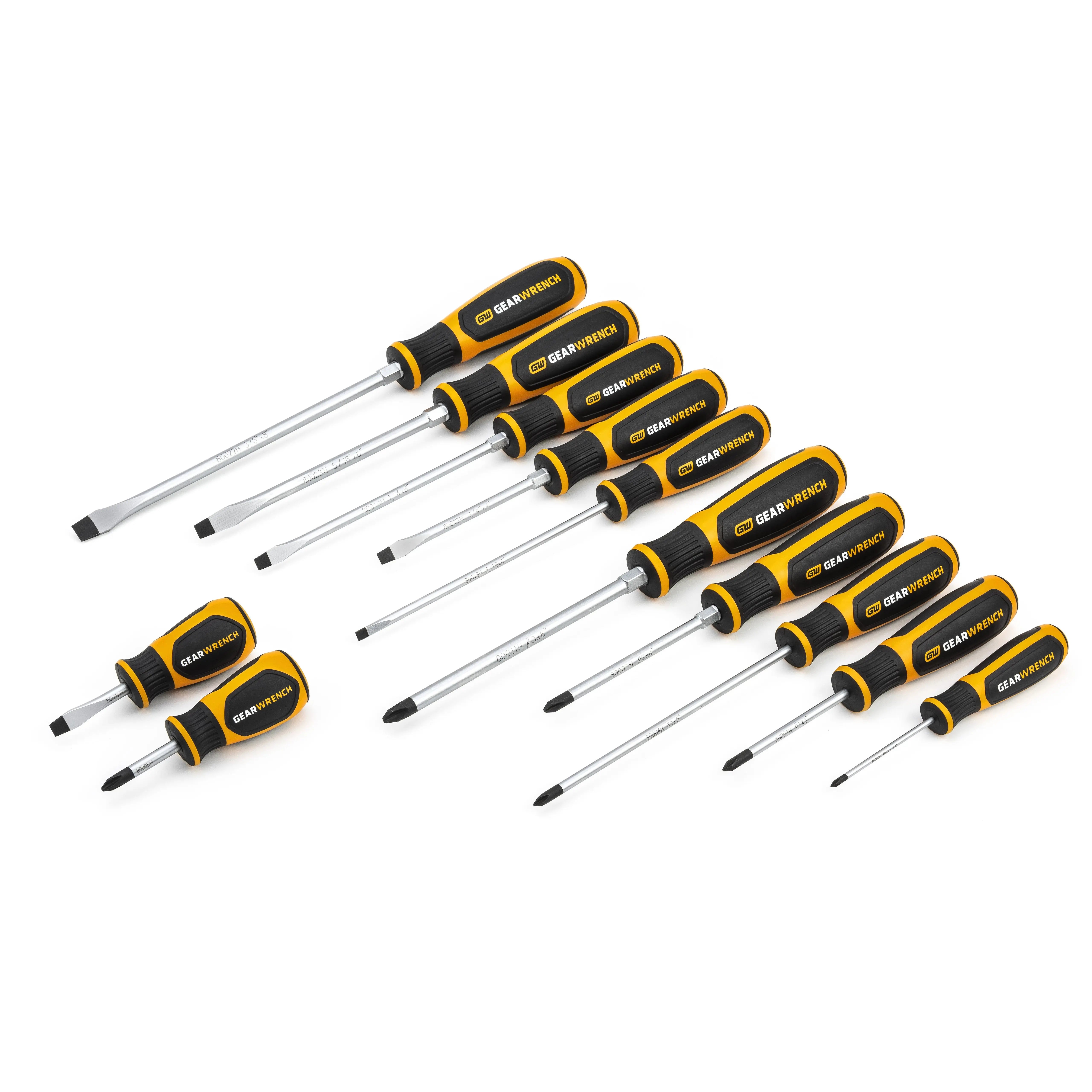 GEARWRENCH 12 Pc. Combination Dual Material Screwdriver Set 80051H GEARWRENCH