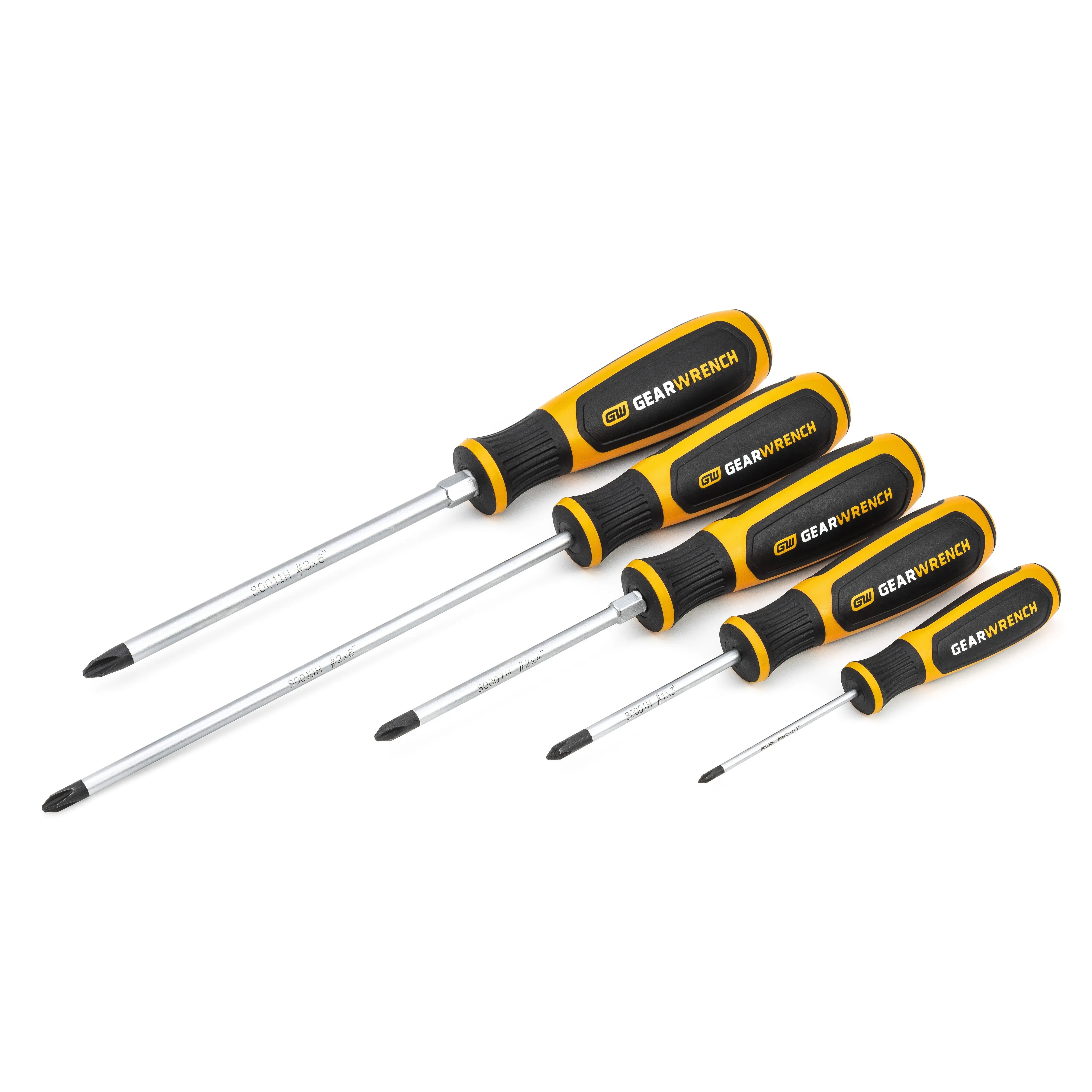 GEARWRENCH 5 Pc. Phillips Dual Material Screwdriver Set 80052H GEARWRENCH