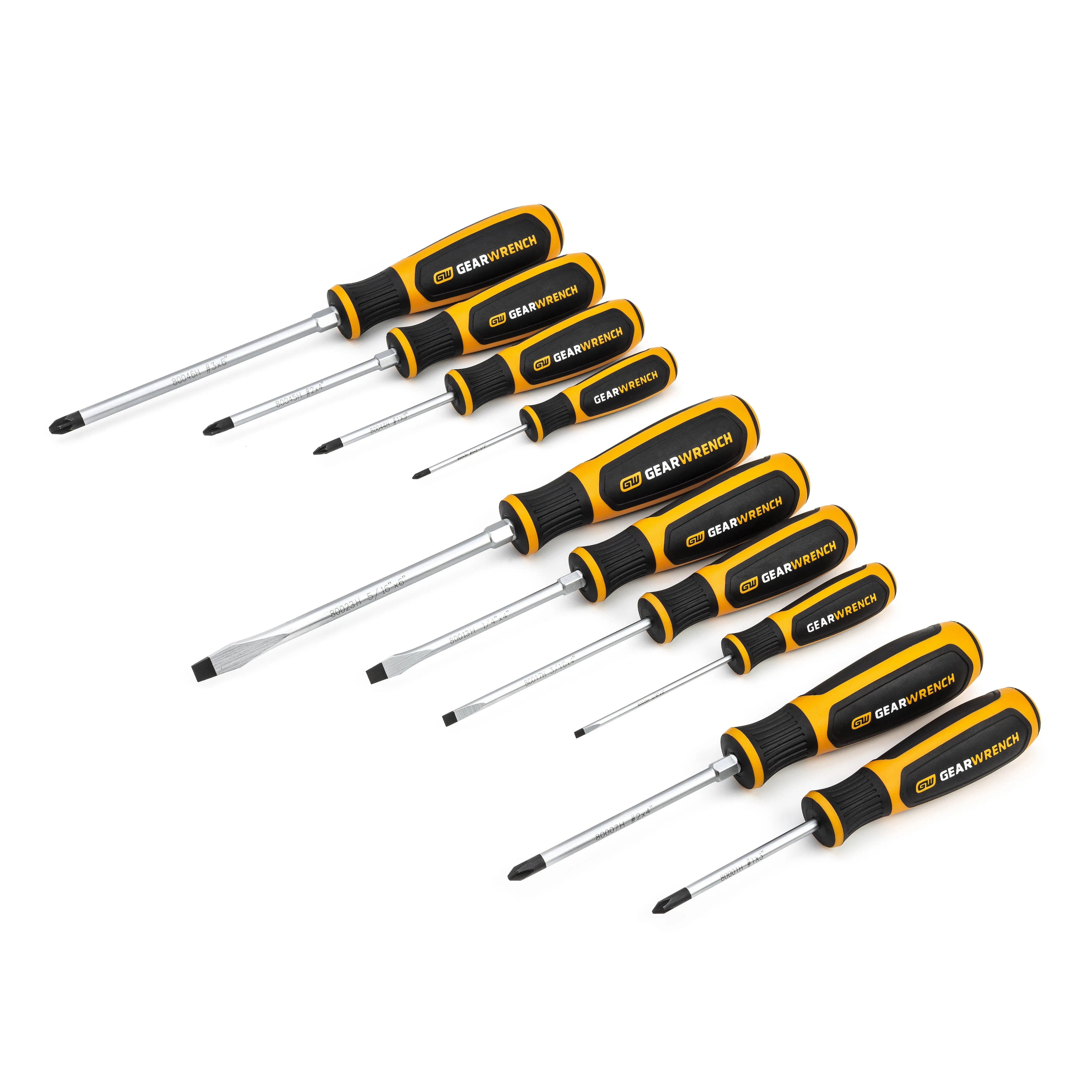 GEARWRENCH 10 Pc. Combination Dual Material Screwdriver Set 80060H GEARWRENCH
