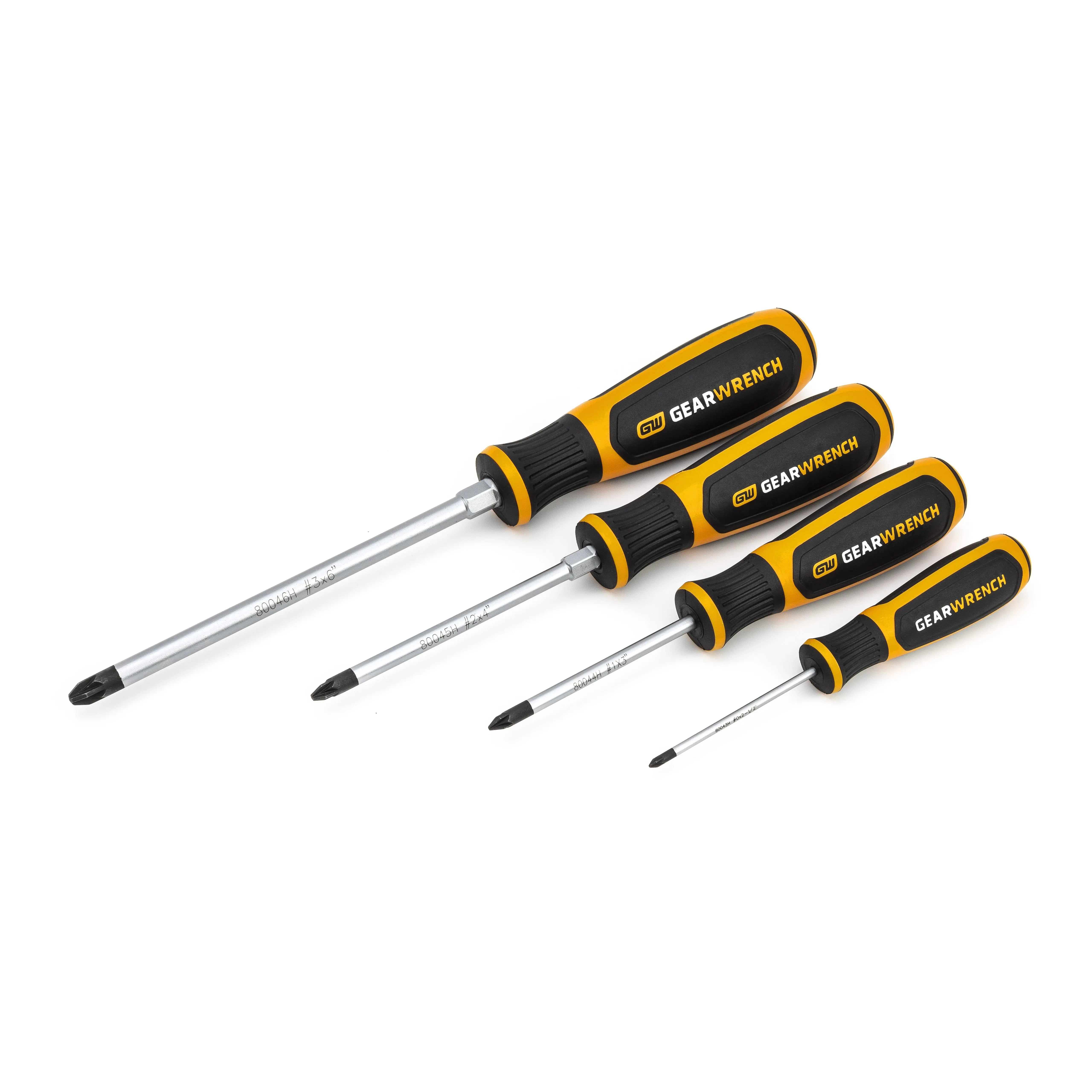 GEARWRENCH 4 Pc. Pozidriv Dual Material Screwdriver Set 80061H GEARWRENCH
