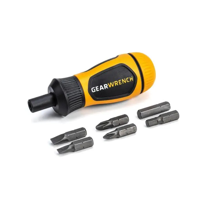 GEARWRENCH 6-in-1 Stubby Ratcheting Multi-Bit Driver 80061R Multi-Bit Driver GEARWRENCH