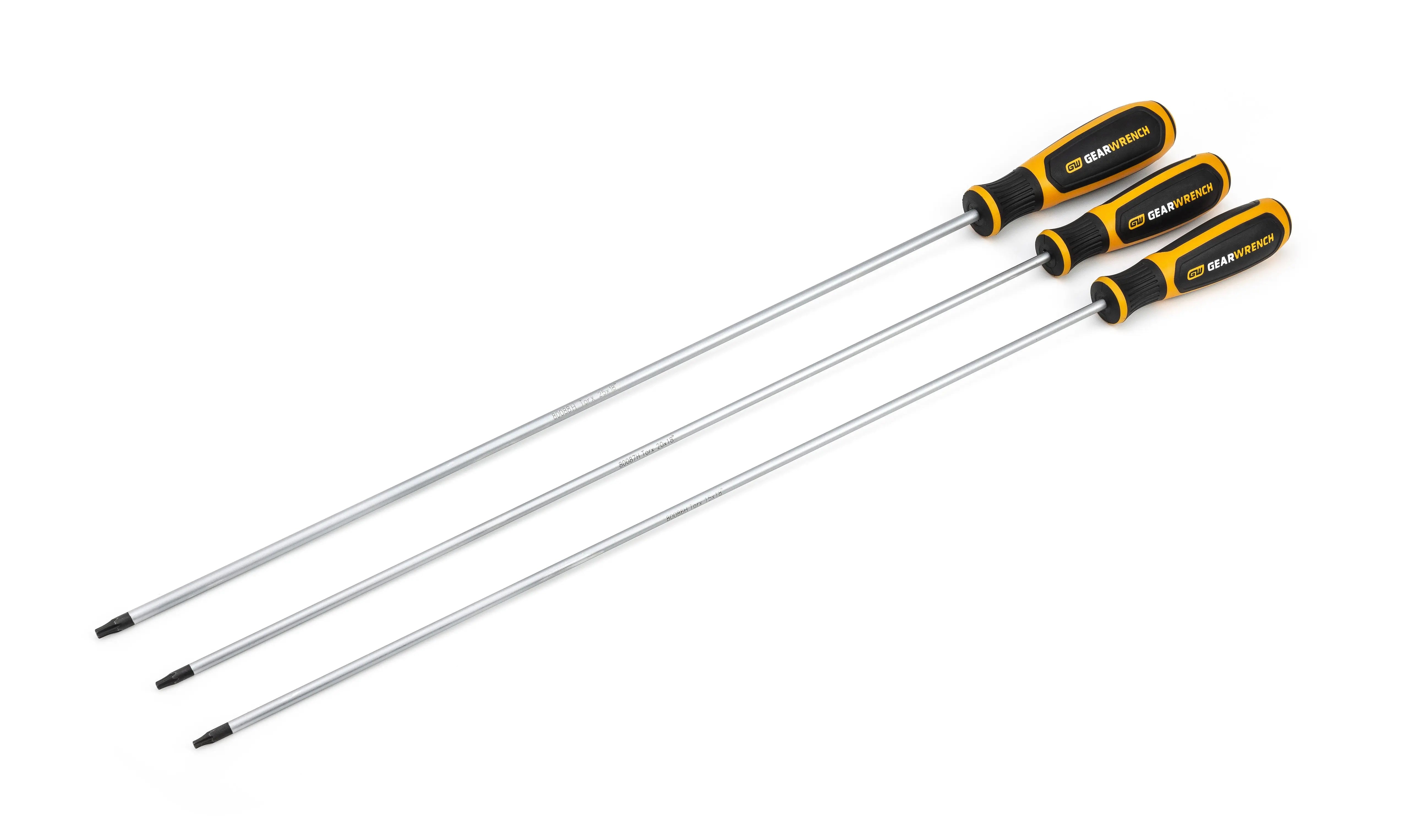 GEARWRENCH 3 Pc. Torx Long Dual Material Screwdriver Set 80064H GEARWRENCH