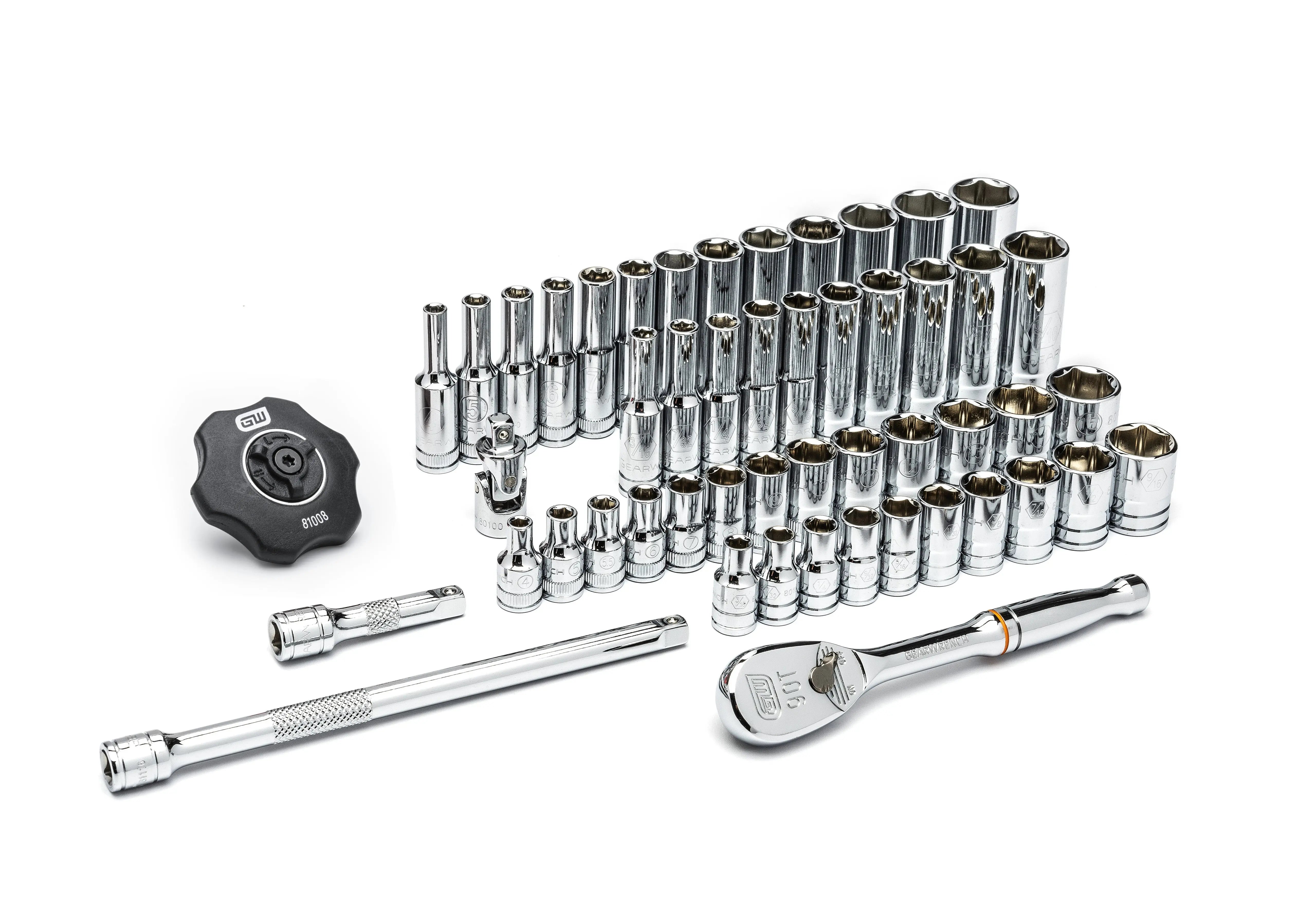 GEARWRENCH 51 Pc. 1/4" Drive 6 Point SAE/Metric Standard and Deep Mechanics Tool Set 80300 GEARWRENCH