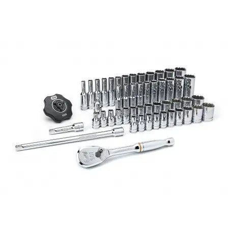 GEARWRENCH 51 Pc. 1/4" Drive 12 Point SAE/Metric Standard and Deep Mechanics Tool Set 80301 GEARWRENCH