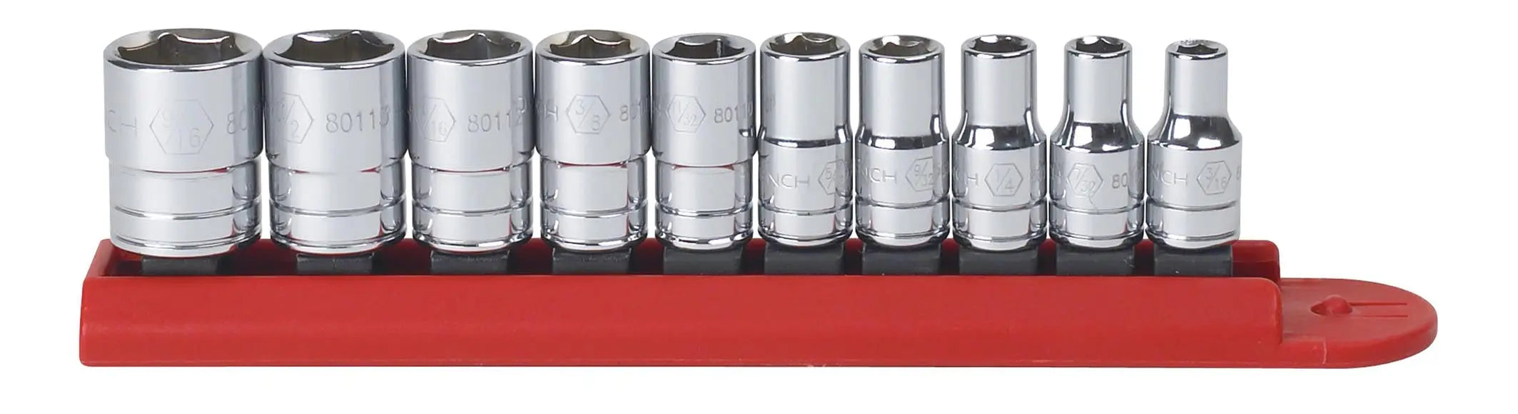 GEARWRENCH 10 Pc. 1/4" Drive 6 Point SAE Standard Socket Set 80303 GEARWRENCH