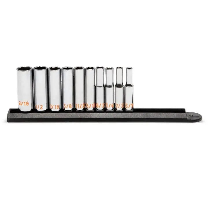 GEARWRENCH Set of 10 1/4 in Drive 6 Point SAE Hi-Viz Deep Socket - GW 80305H