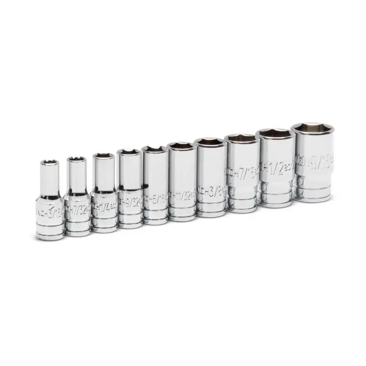 GEARWRENCH Set of 10 1/4 in Drive 6-Point Mid Length SAE Sockets - GW 80305S-06 Socket Set GEARWRENCH