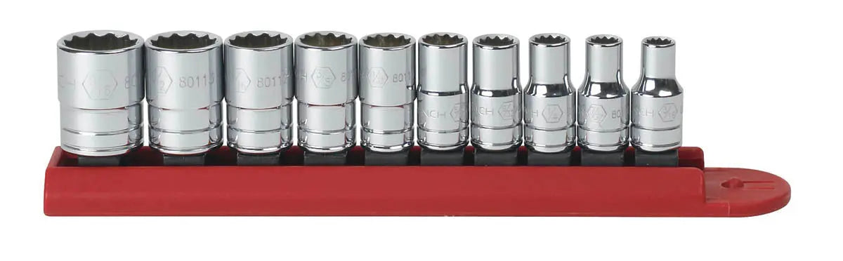 GEARWRENCH 10 Pc. 1/4" Drive 12 Point SAE Standard Socket Set 80307D GEARWRENCH
