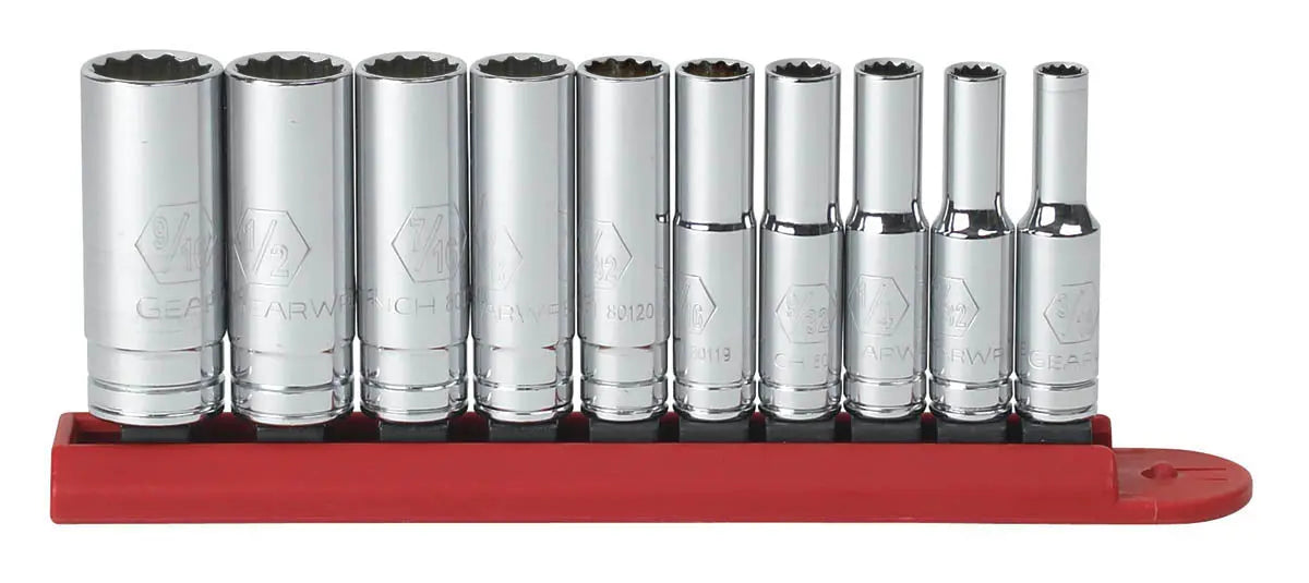 GEARWRENCH 10 Pc. 1/4" Drive 12 Point SAE Deep Socket Set 80309D GEARWRENCH