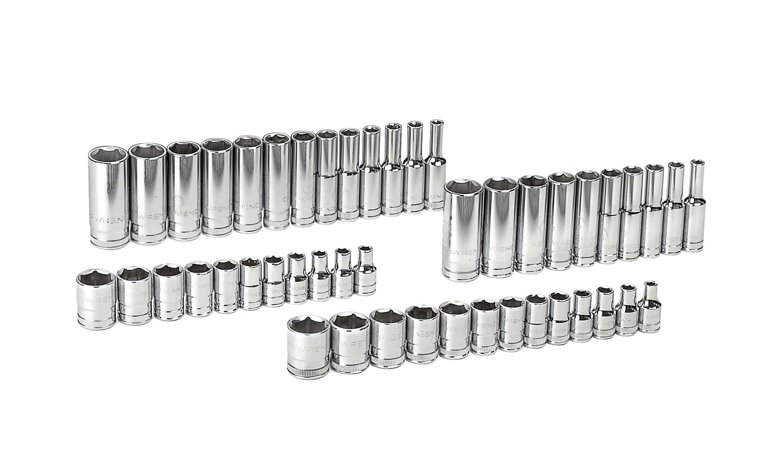GEARWRENCH 47 Pc. 1/4" Drive 6 Point SAE/Metric Standard and Deep Socket Set 80314D