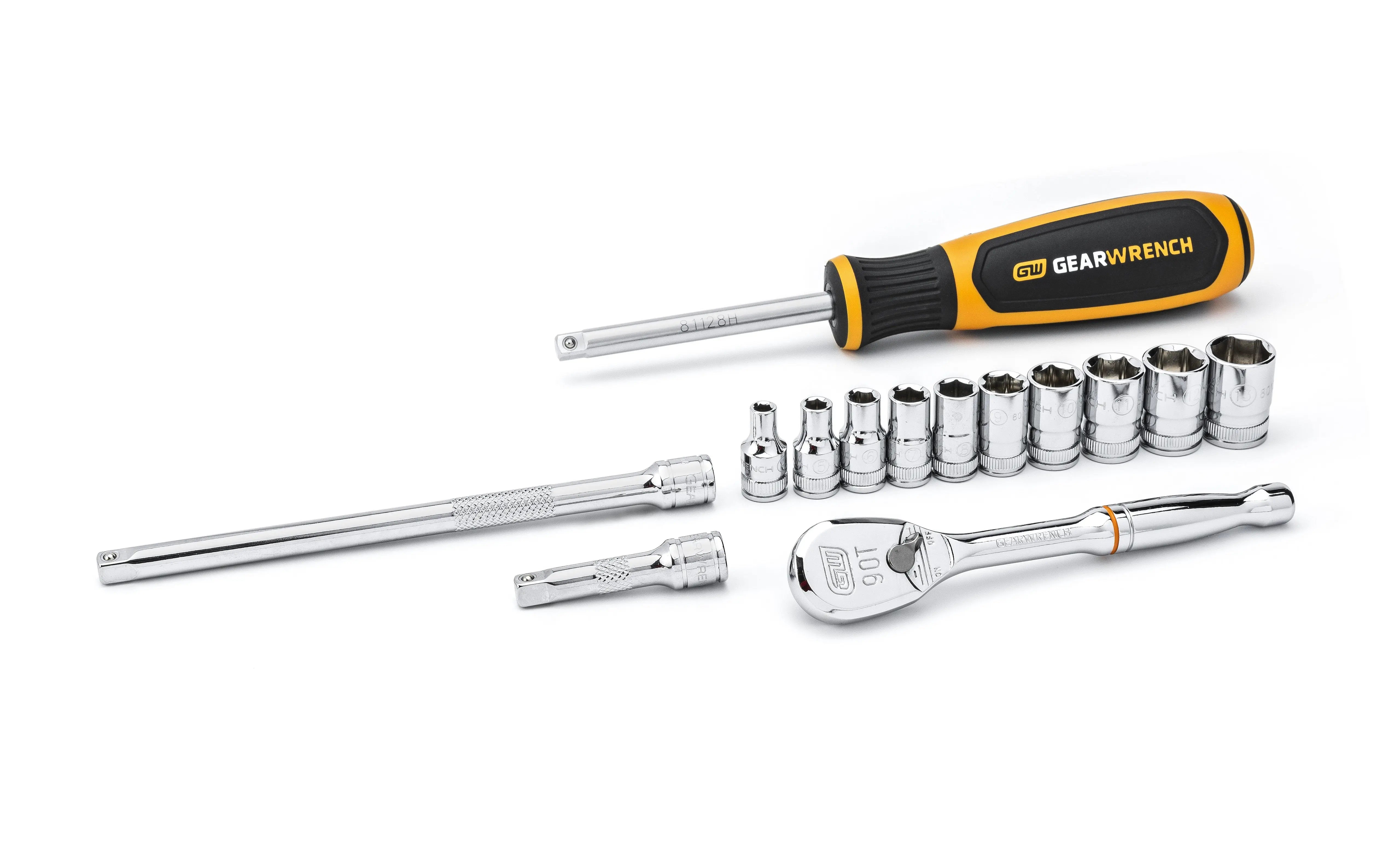 GEARWRENCH 14 Pc. 1/4" Drive 6 Point Metric Mechanics Tool Set 80326 GEARWRENCH