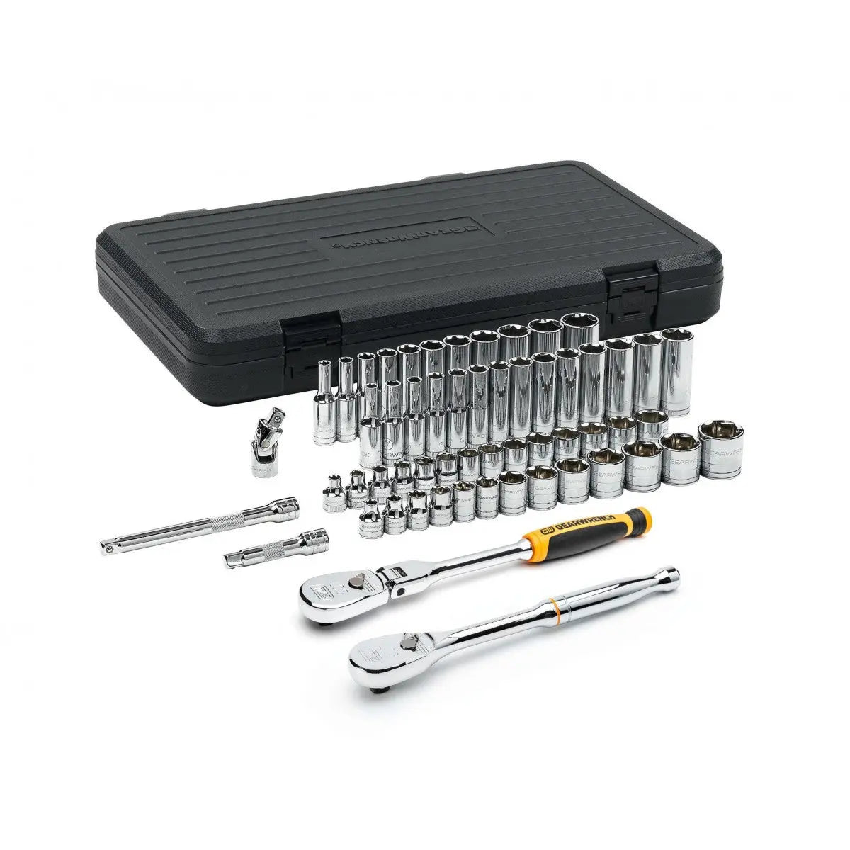 GEARWRENCH 57 Pc. 3/8" Drive 6 Point SAE/Metric Standard and Deep Mechanics Tool Set 80550 GEARWRENCH