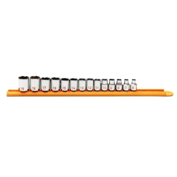 GEARWRENCH Set of 14 3/8 in Drive 6 Point Metric Hi-Viz Socket - GW 80552H