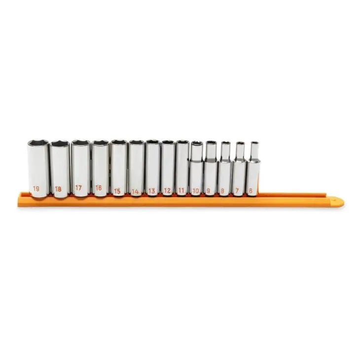 GEARWRENCH Set of 14 3/8 in Drive 6 Point Metric Hi-Viz Deep Socket - GW 80554H