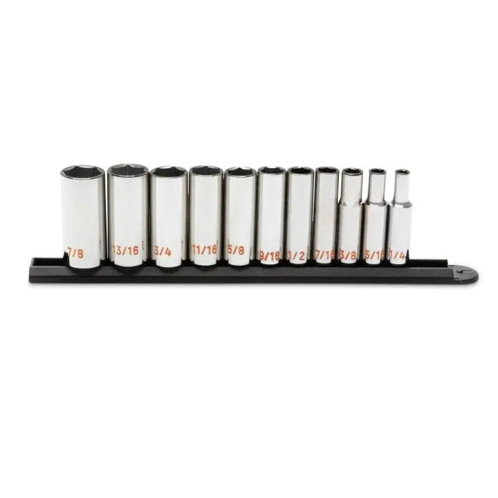 GEARWRENCH Set of 11 3/8 in Drive 6 Point SAE Hi-Viz Deep Socket - GW 80555H