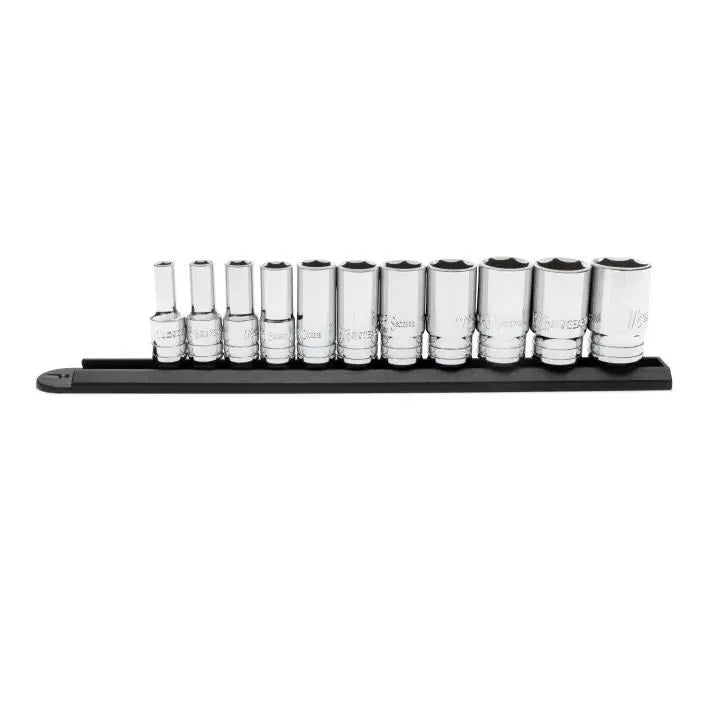 GEARWRENCH Set of 11 3/8 in Drive 6-Point Mid Length SAE Sockets - GW 80555S-06 Socket Set GEARWRENCH