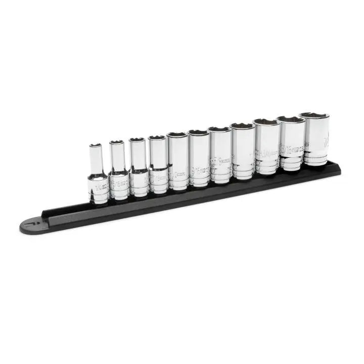 GEARWRENCH Set of 11 3/8 in Drive 6-Point Mid Length SAE Sockets - GW 80555S-06 Socket Set GEARWRENCH