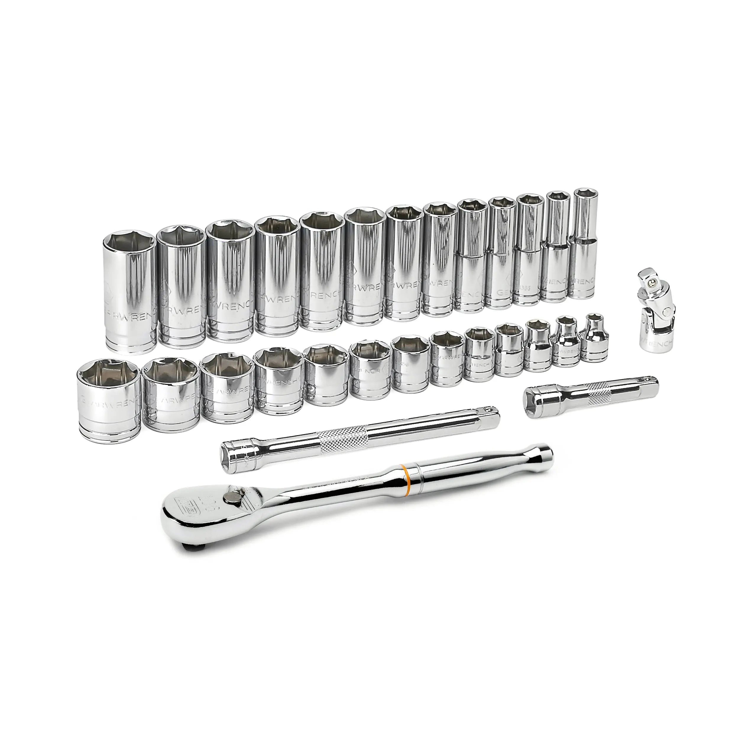 GEARWRENCH 30 Pc. 3/8" Drive 6 Point SAE Standard and Deep Mechanics Tool Set 80569 GEARWRENCH