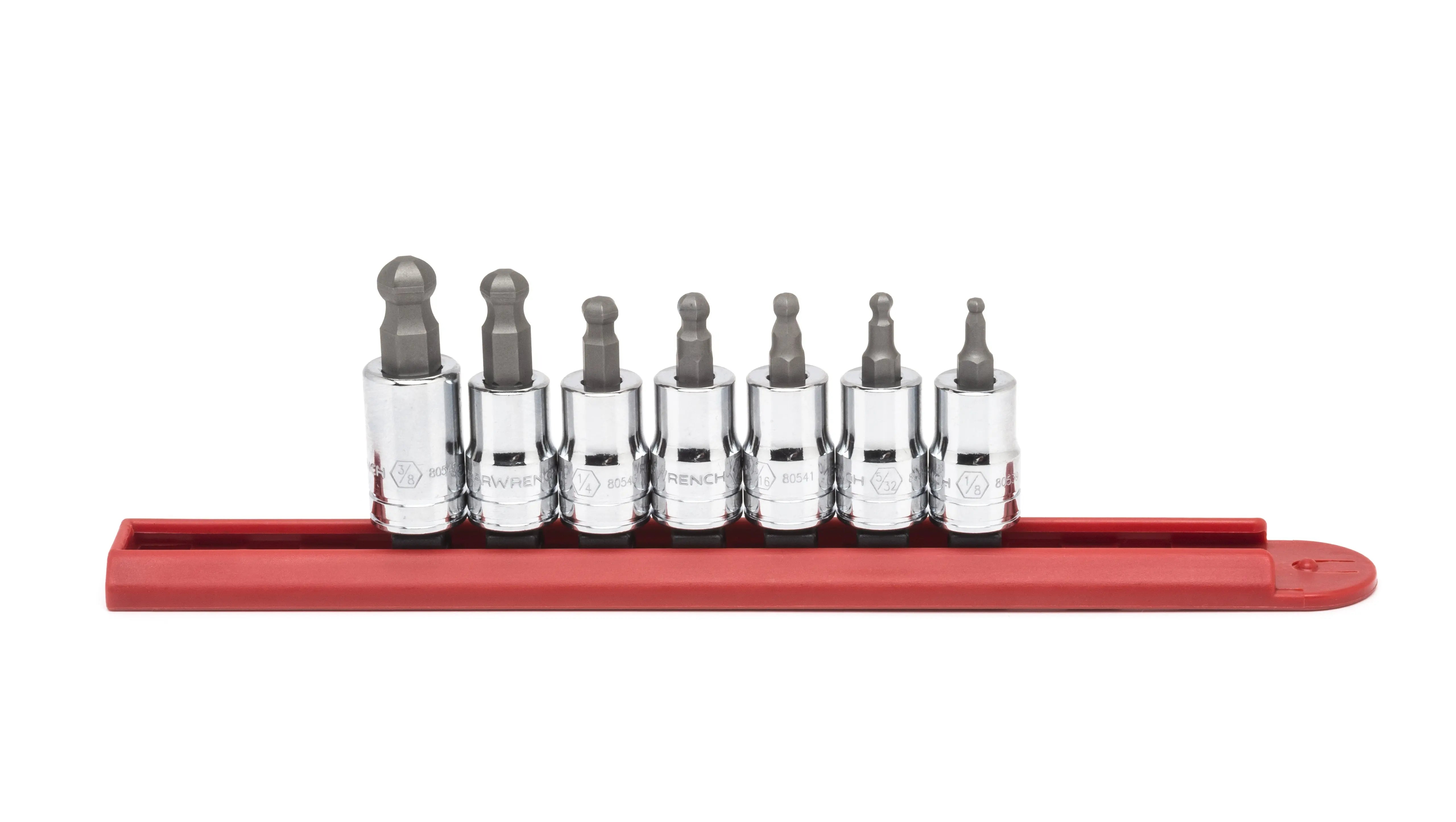 GEARWRENCH 7 Pc. 3/8" Drive SAE Ball End Hex Bit Socket Set 80586 GEARWRENCH