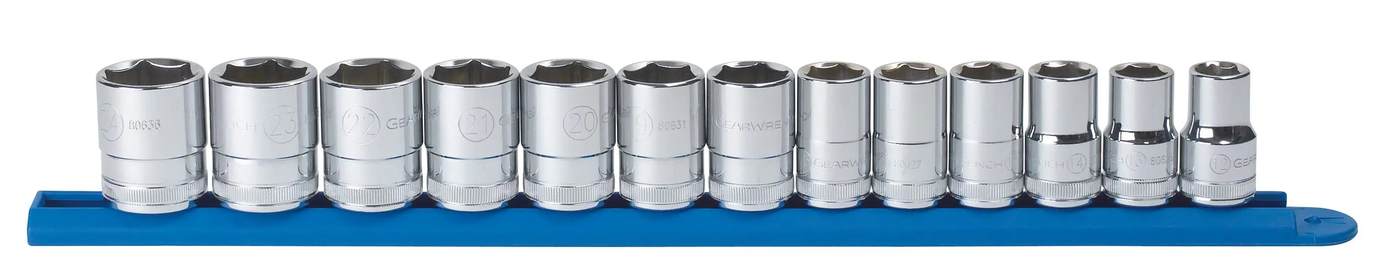GEARWRENCH 13 Pc. 1/2" Drive 6 Point Metric Socket Set 80702 GEARWRENCH