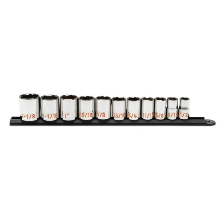 GEARWRENCH Set of 11 1/2 in Drive 6 Point SAE Hi-Viz Socket - GW 80703H