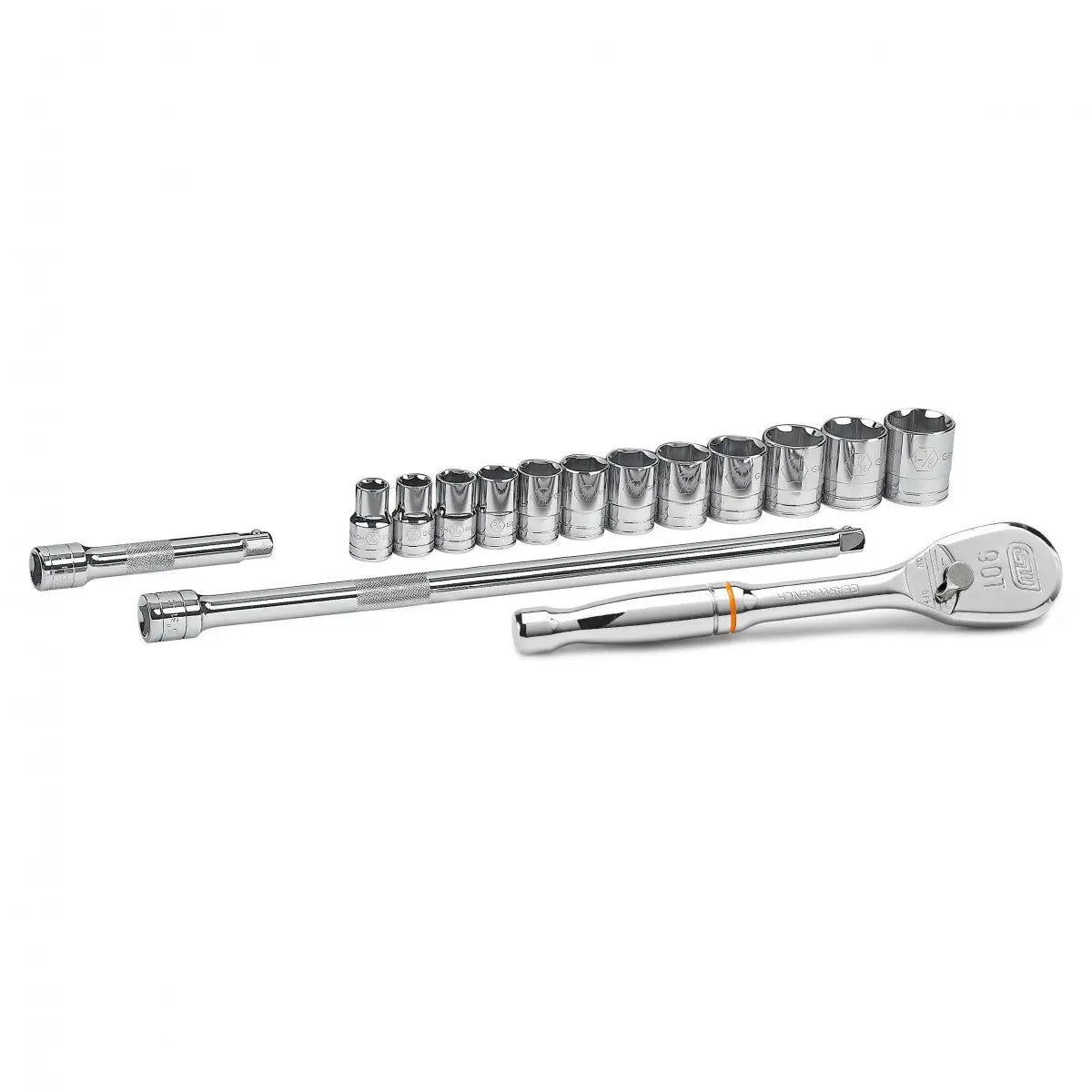 GEARWRENCH 15 Pc. 1/2" Drive 6 Point SAE Mechanics Tool Set 80706 GEARWRENCH