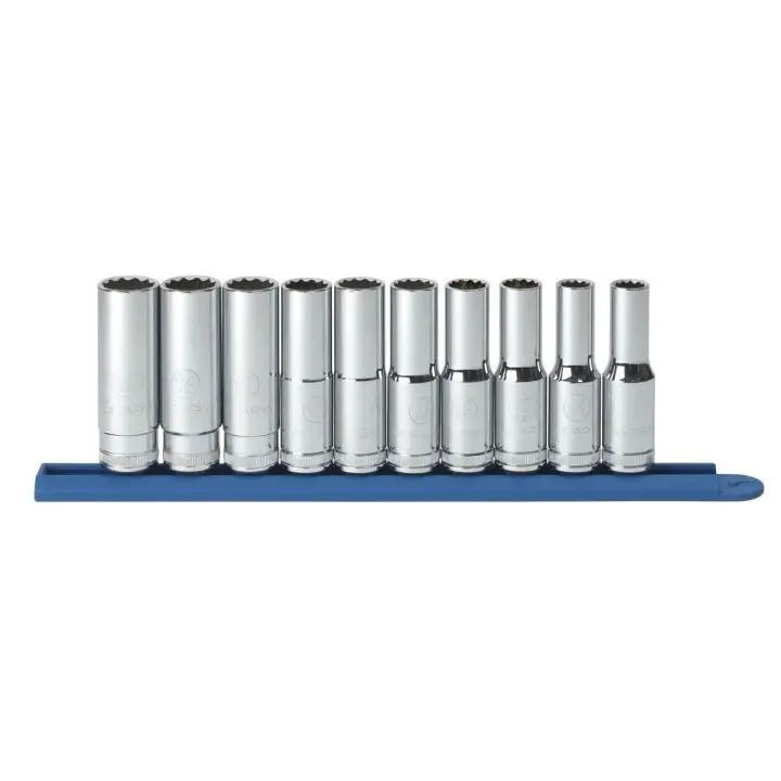 GEARWRENCH Set of 10 1/2 in Drive 12-Point Metric Deep Socket - GW 80712 GEARWRENCH