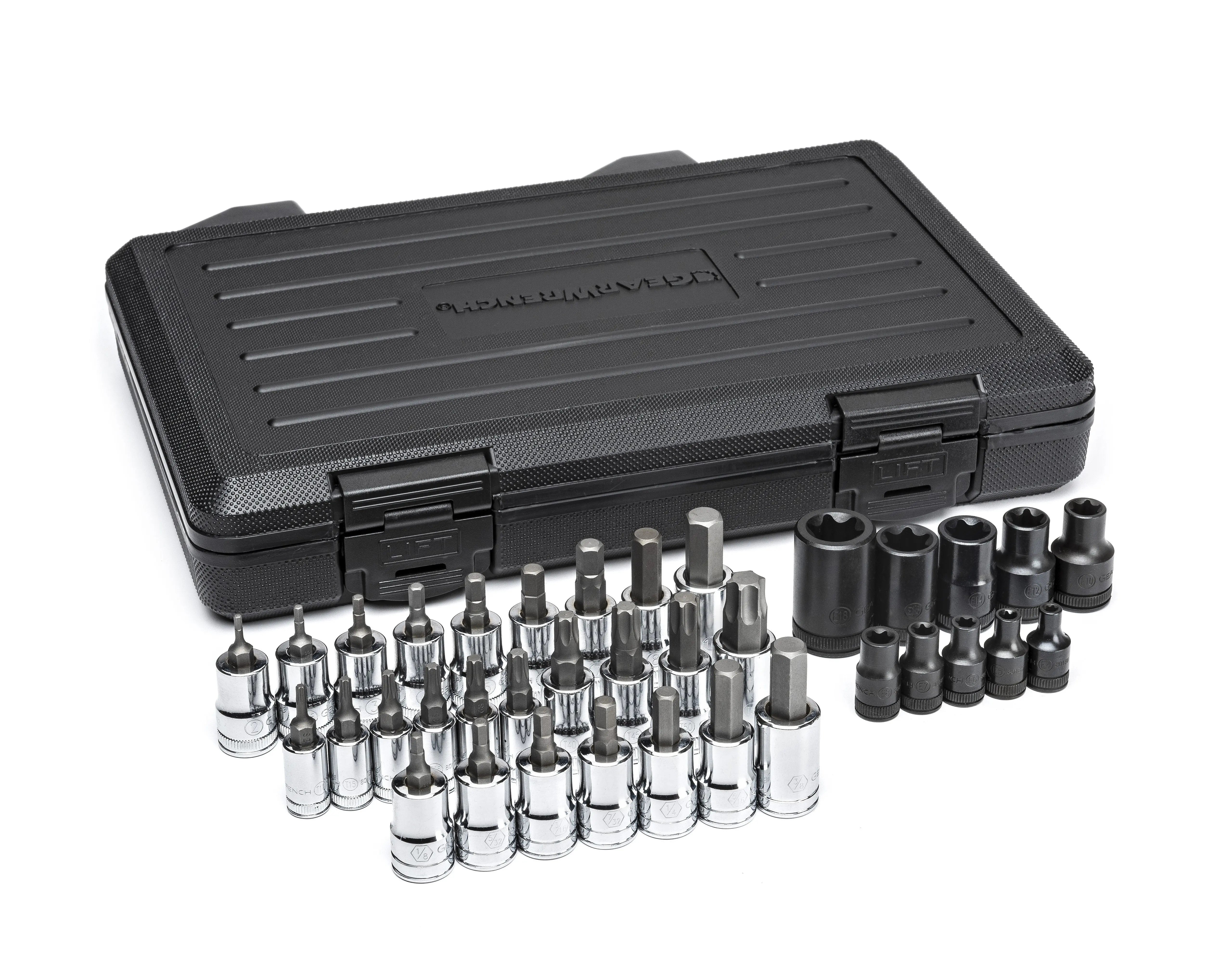 GEARWRENCH 36 Pc. 1/4", 3/8", and 1/2" Drive Hex and Torx Bit Socket Set 80726 GEARWRENCH
