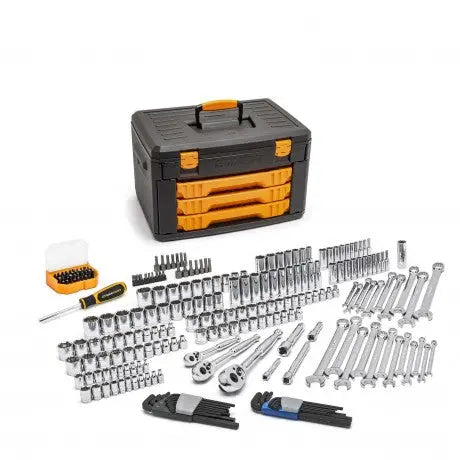 GEARWRENCH 219 Pc. 1/4", 3/8", and 1/2" Drive 6 and 12 Point SAE/Metric Mechanics Tool Set 80940 GEARWRENCH
