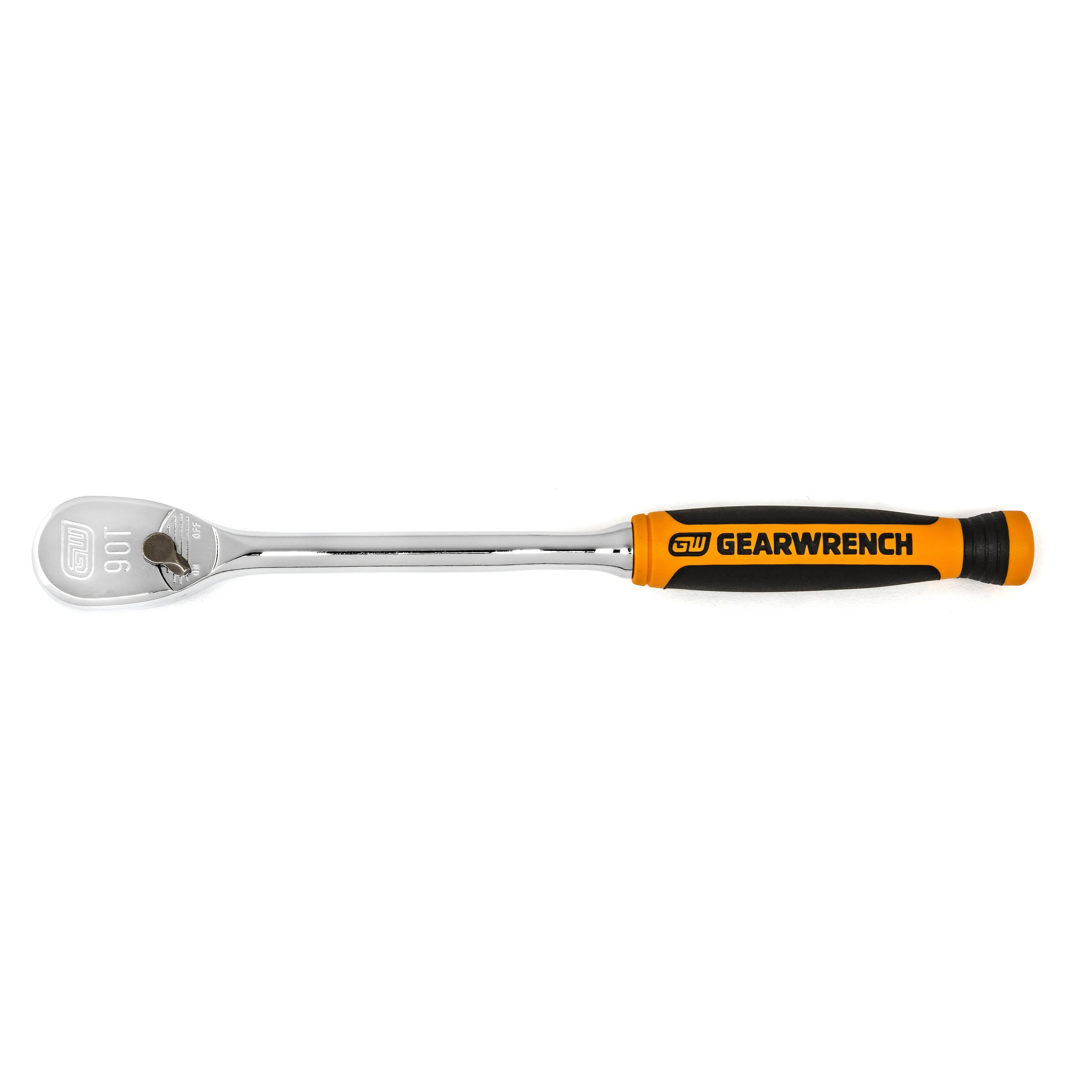 GEARWRENCH 1/4" Drive 90-Tooth Long Handle Dual Material Teardrop Ratchet 8" 81029T Ratchet GEARWRENCH