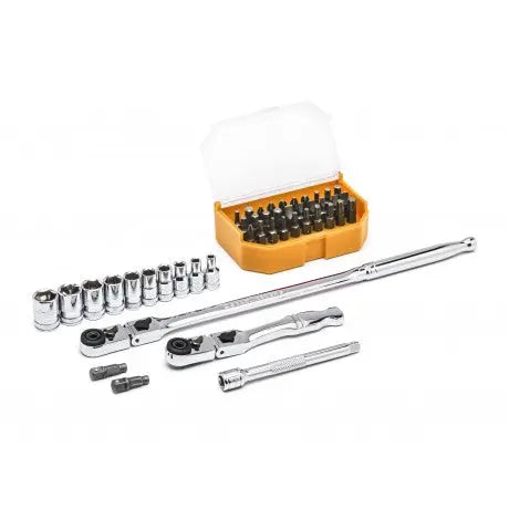GEARWRENCH 45 Pc. 1/4" Drive 6 Point Metric Slim Head Mechanics Tool Set 81032 Tool Set GEARWRENCH