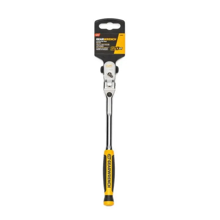 GEARWRENCH 1/4 in Drive 120XP Dual Material Handle Locking Flex Head Ratchet, 9 in - GW 81055 Ratchet GEARWRENCH