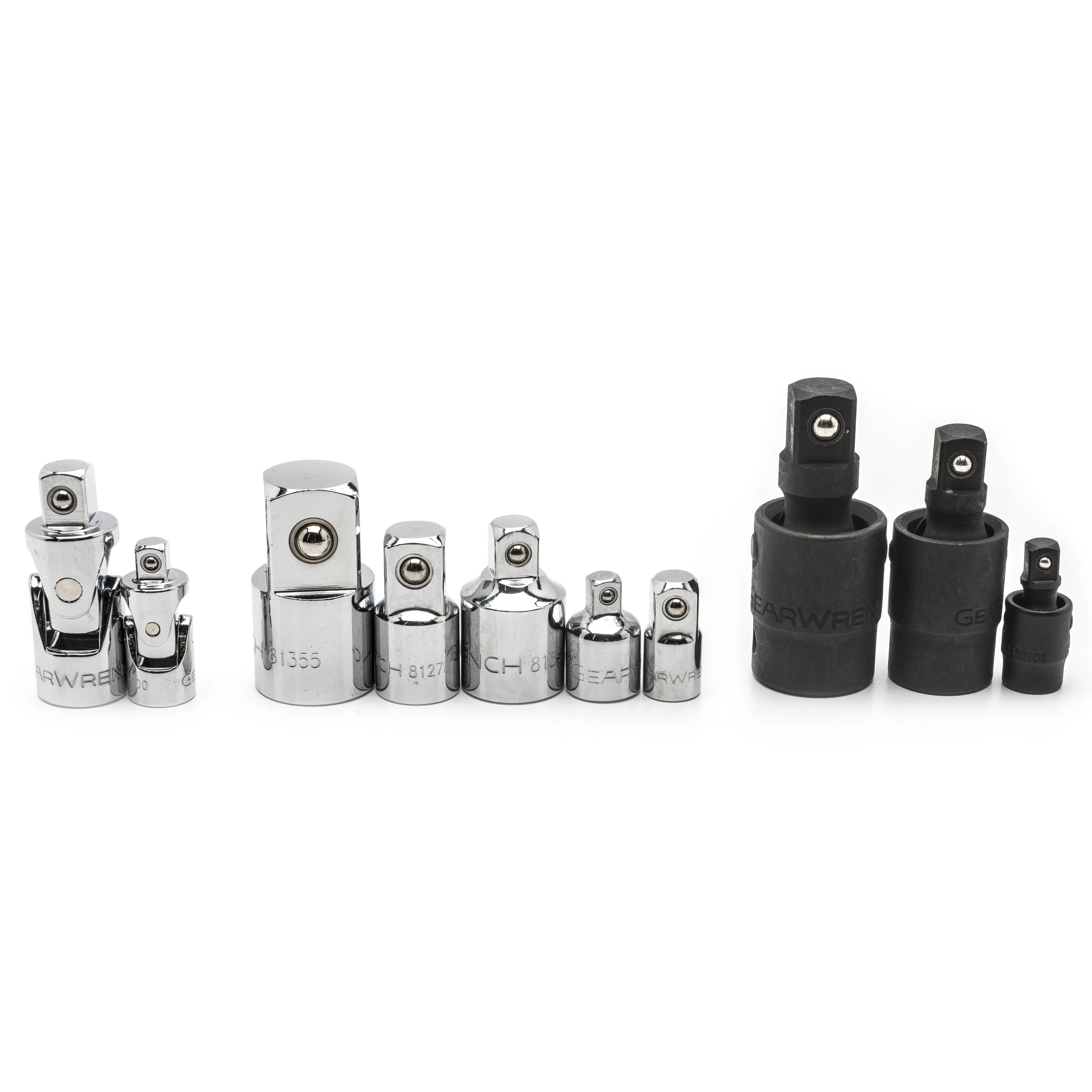 GEARWRENCH 10 Pc. 1/4", 3/8", and 1/2" Drive Universal Adapter Set 81205 Adapter Set GEARWRENCH