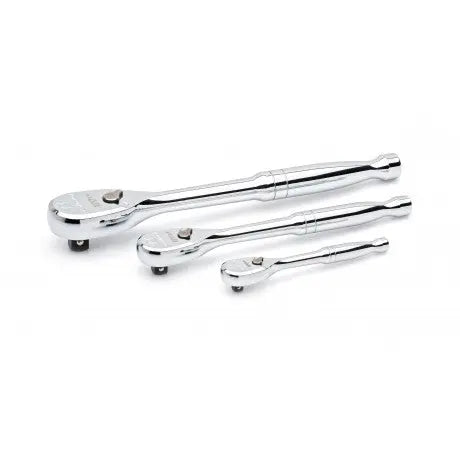 GEARWRENCH 3 Pc. 1/4", 3/8" and 1/2" Drive 120XP Full Polish Teardrop Ratchet Set 81206XP Ratchet Set GEARWRENCH
