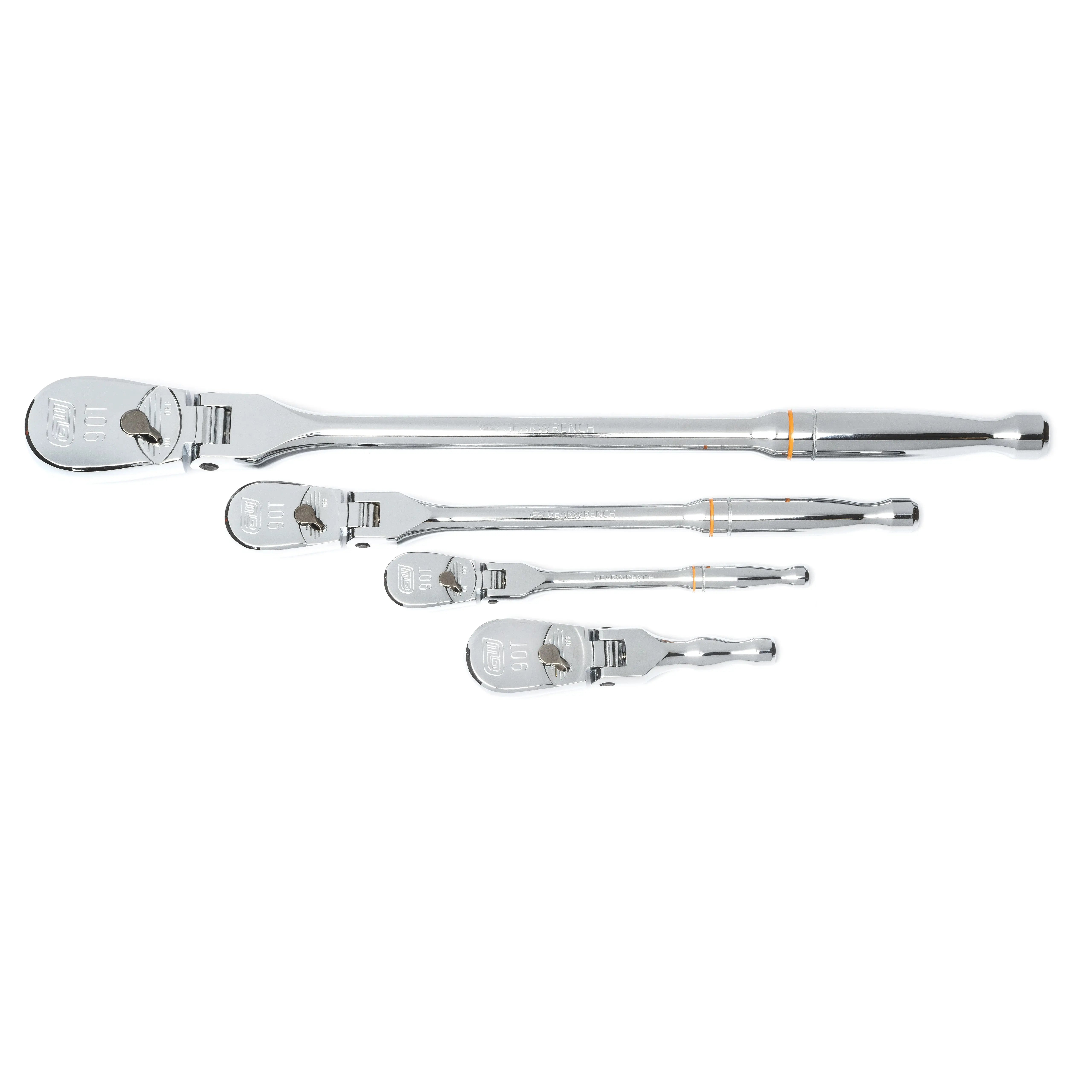GEARWRENCH 4 Pc. 1/4", 3/8" and 1/2" 90-Tooth Flex Head Teardrop Ratchet Set 81230T Ratchet Set GEARWRENCH