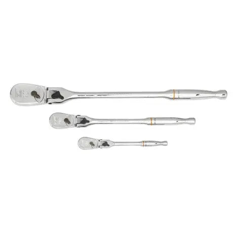 GEARWRENCH 3 Pc. 1/4", 3/8" and 1/2" 90-Tooth Locking Flex Head Teardrop Ratchet Set 81276T Ratchet Set GEARWRENCH