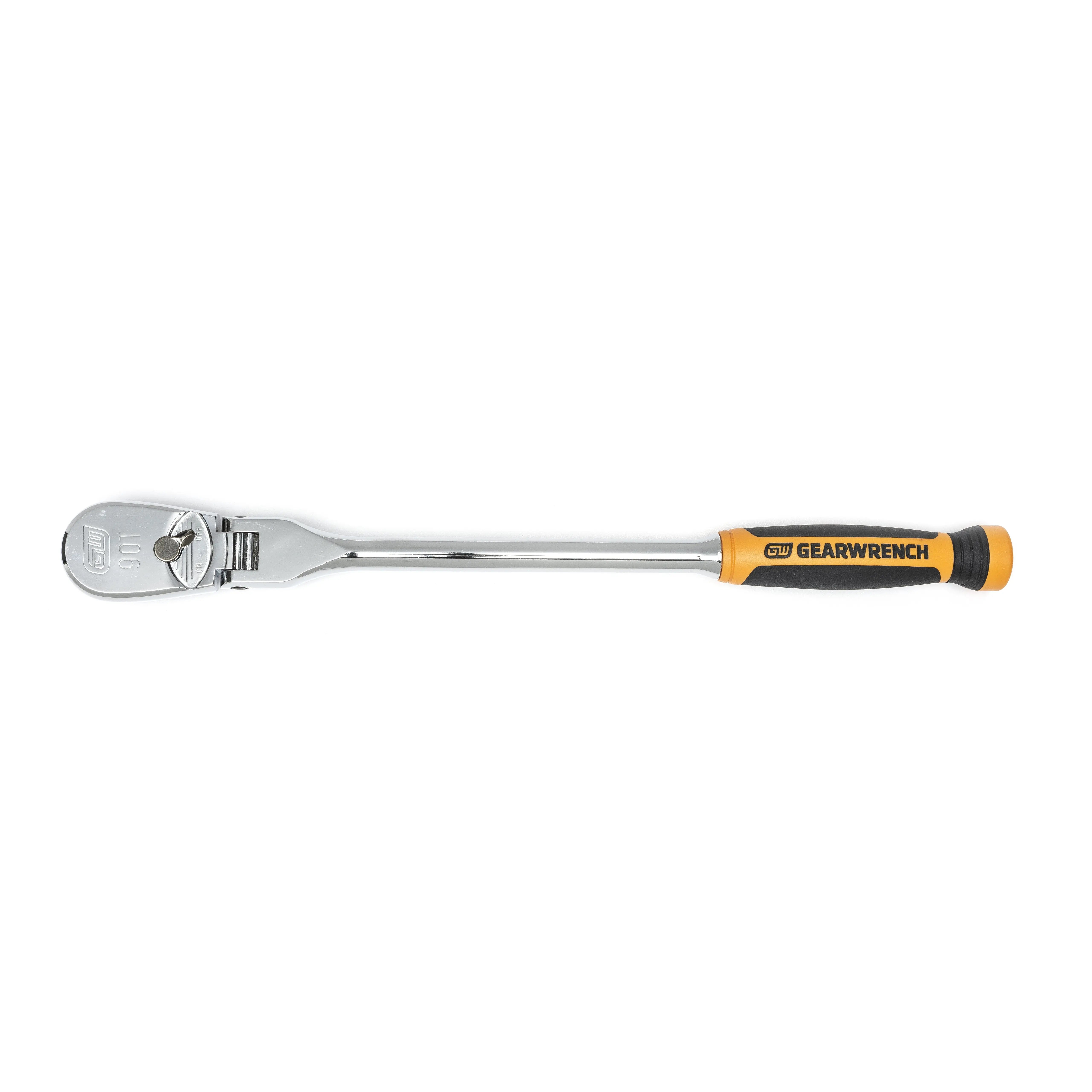 GEARWRENCH 1/2" Drive 90-Tooth Dual Material Flex Head Teardrop Ratchet 17" 81370T Ratchet GEARWRENCH