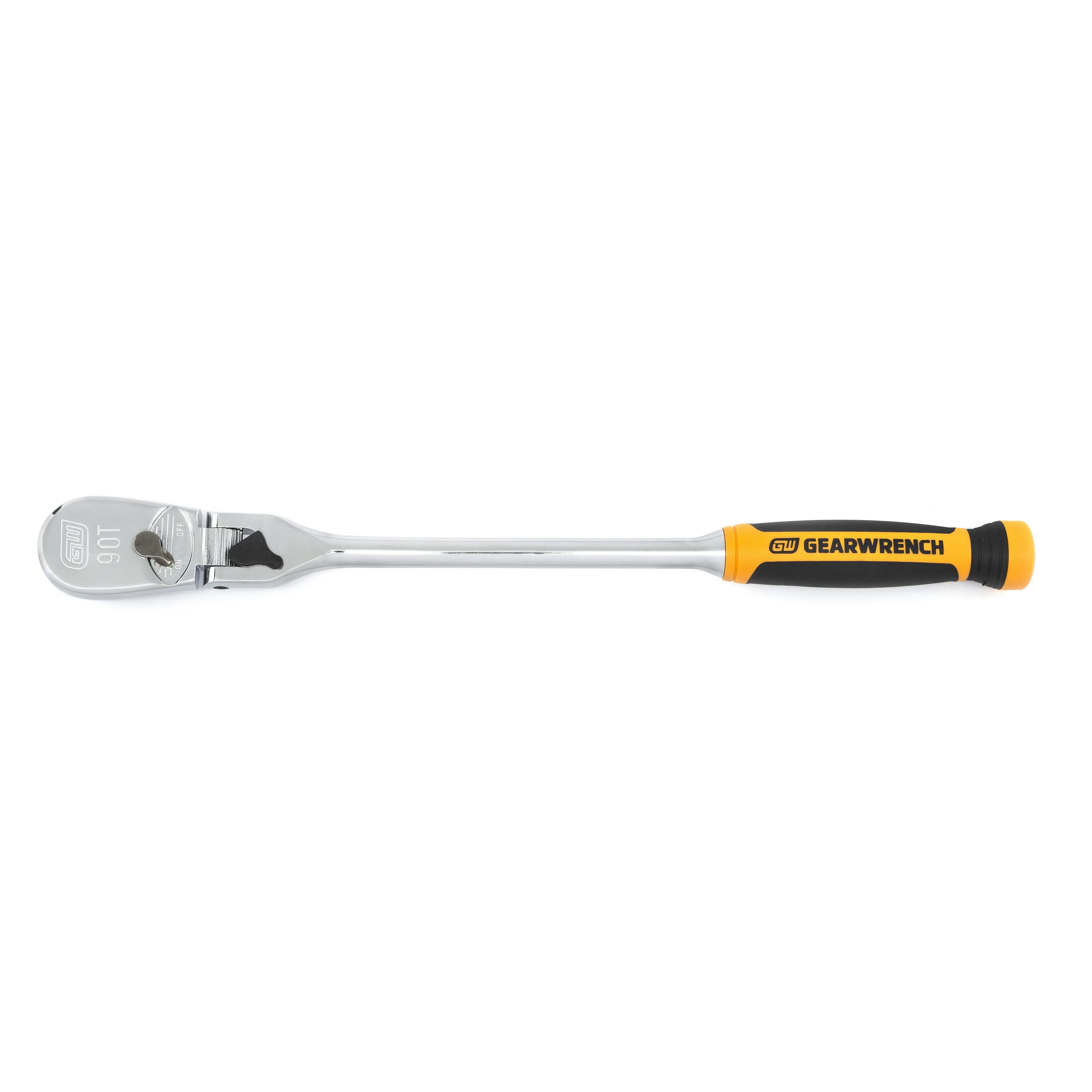 GEARWRENCH 1/2" Drive 90-Tooth Dual Material Locking Flex Head Teardrop Ratchet 17" 81371T Ratchet GEARWRENCH