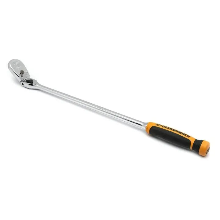 GEARWRENCH 1/2" Drive 90-Tooth Dual Material Locking Flex Head Teardrop Ratchet 24" 81372T GEARWRENCH