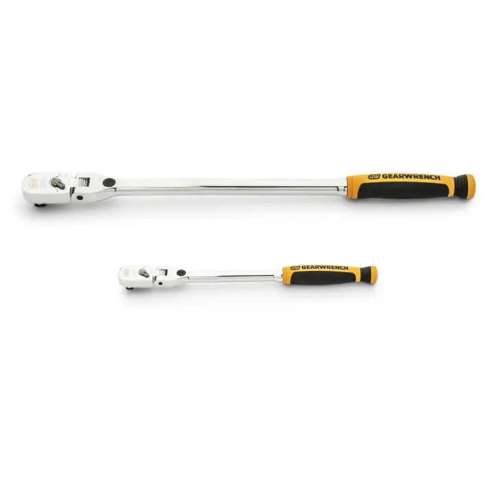 GEARWRENCH Set of 2 1/4 in, 3/8 in Drive 120XP Dual Material Handle Locking Flex Head Ratchets - GW 81381 Ratchet Set GEARWRENCH