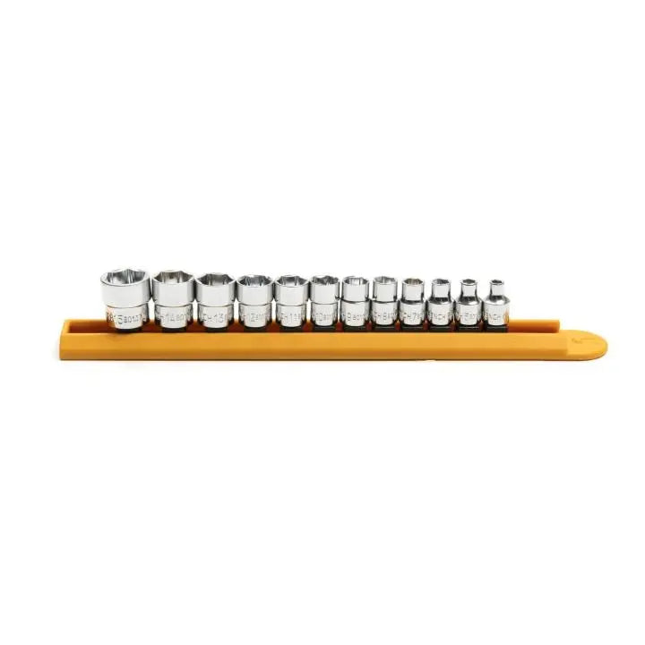 GEARWRENCH Set of 12 1/4 in Drive 6-Point Stubby Metric Sockets - GW 81394 Socket Set GEARWRENCH