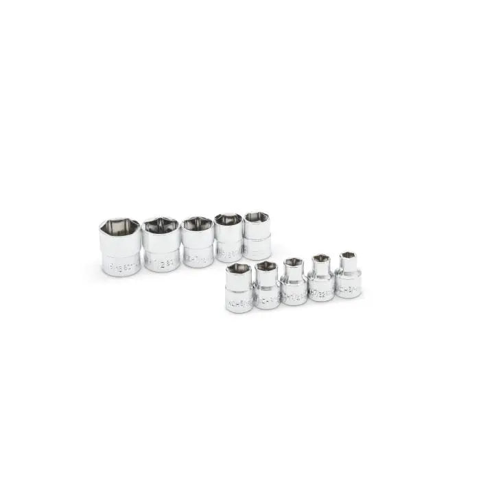 GEARWRENCH Set of 10 1/4 in Drive 6-Point Stubby SAE Sockets - GW 81395 Socket Set GEARWRENCH