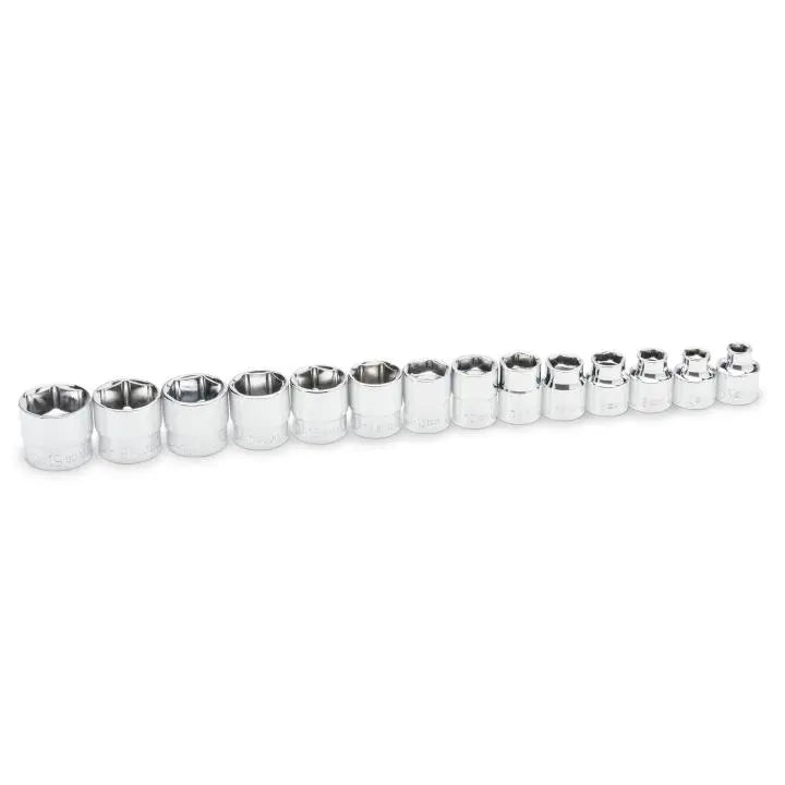 GEARWRENCH Set of 14 3/8 in Drive 6-Point Stubby Metric Sockets - GW 81396 Socket Set GEARWRENCH